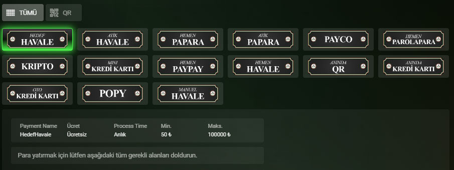Salamisbahis ödeme yöntemleri